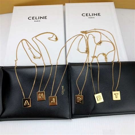 celine necklace letter buy|old celine alphabet necklace.